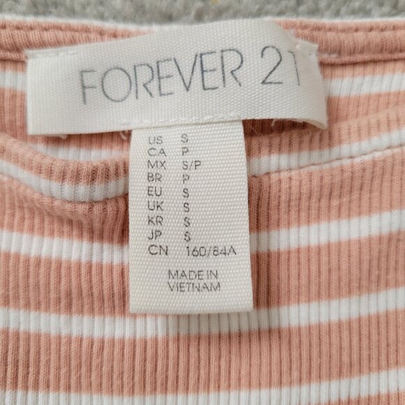 Forever 21 Blush and White Striped T-Shirt Dress Size US S - Picture 4 of 7